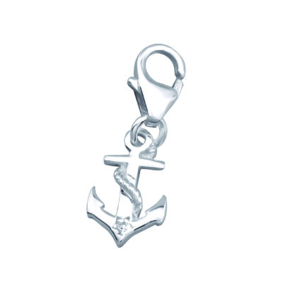 Seelenanker Charm-Anhänger Anker mit Karabiner, 925 Sterlingsilber