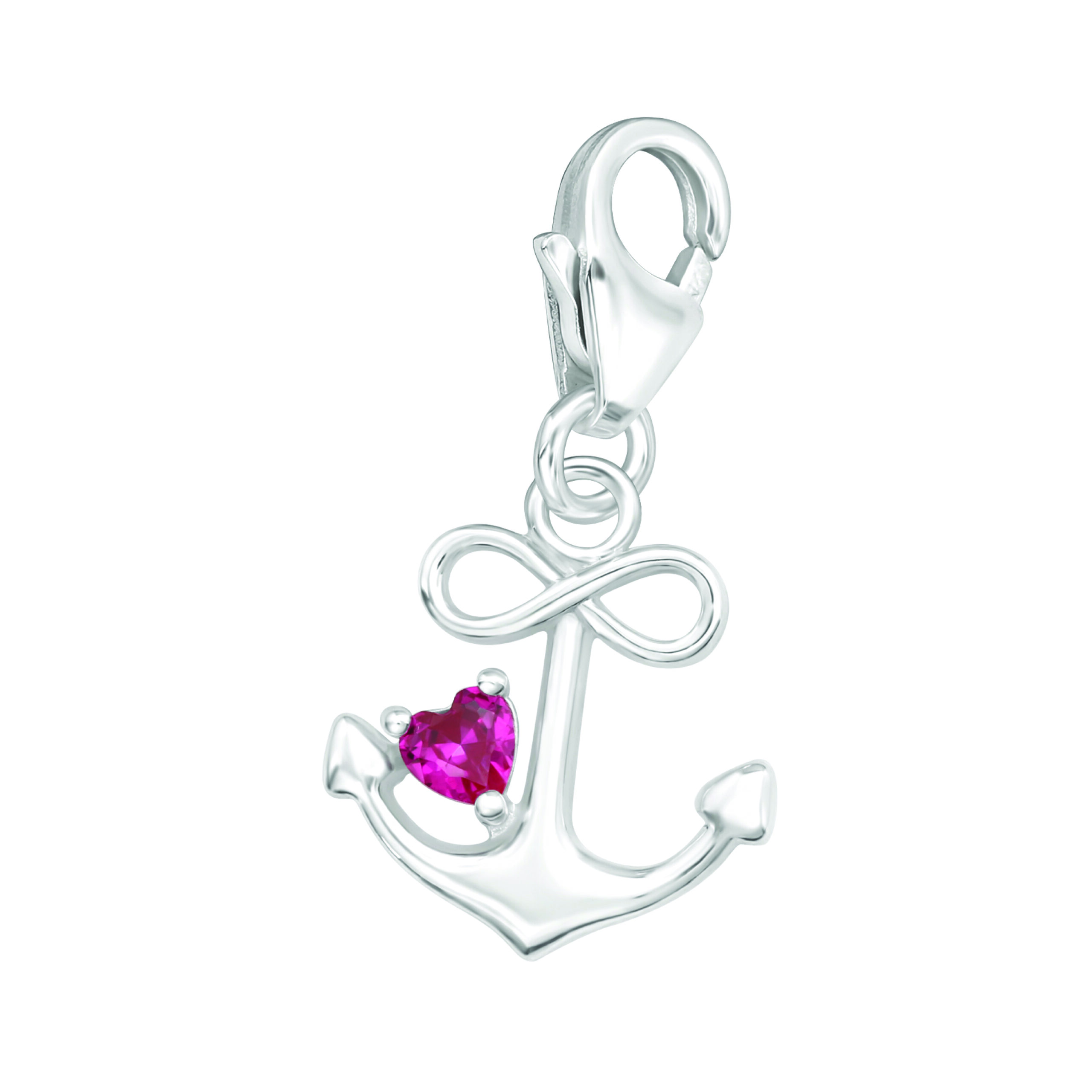 Charmanhänger Anker_Unendlichkeit Charmanhänger mit Karabiner. 925 Sterlingsilber Anker und Unendlichkeit inkl. Übung für mehr Achtsamkeit und Vertrauen www-seelen-anker.de
