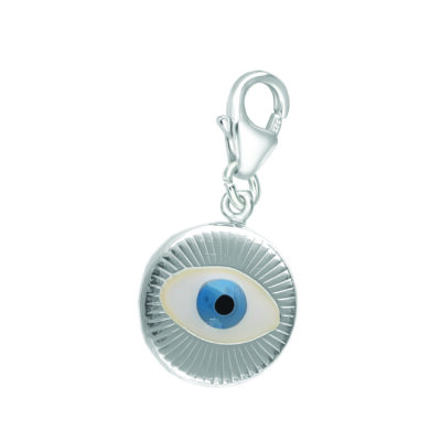 Seelenanker Charmanhaenger Schützendes Auge mit Karabiner, Sterlingsilber mit Emaille