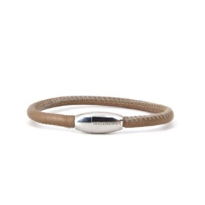 Lederarmband, Wickelarmband, Taupe, aus Bio-Nappaleder, handgefertigt, mit Magnetverschluss