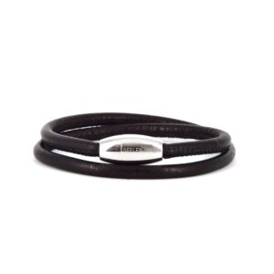 Lederarmband, Wickelarmband, aus Bio-Nappaleder, handgefertigt, mit Magnetverschluss