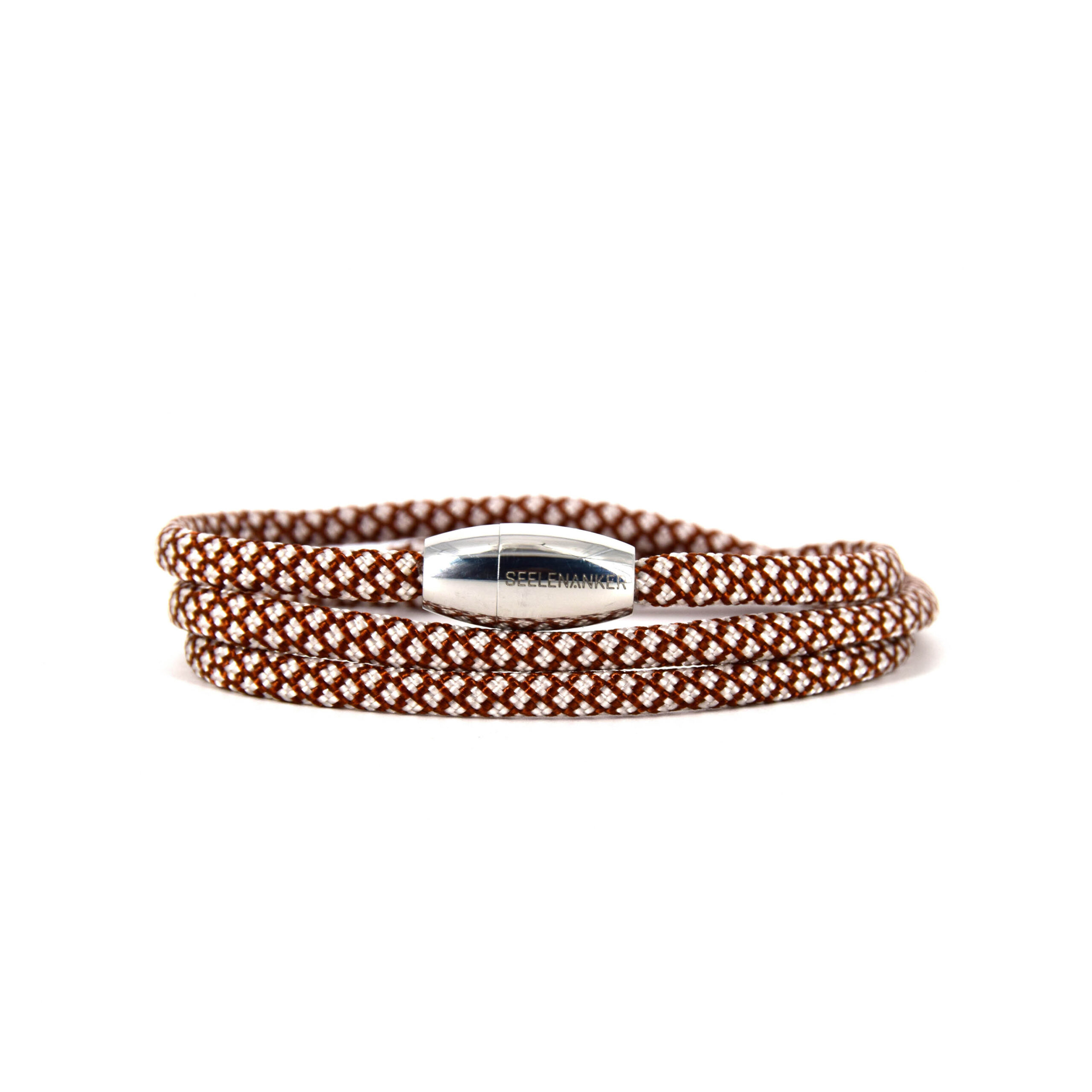 seelenanker-segeltauarmband-4mm-durchmesser-handgefertigt. edelstahlmagnetverschluss-mit-gravur-seelenanker-farbe-dunkelbraun-creme