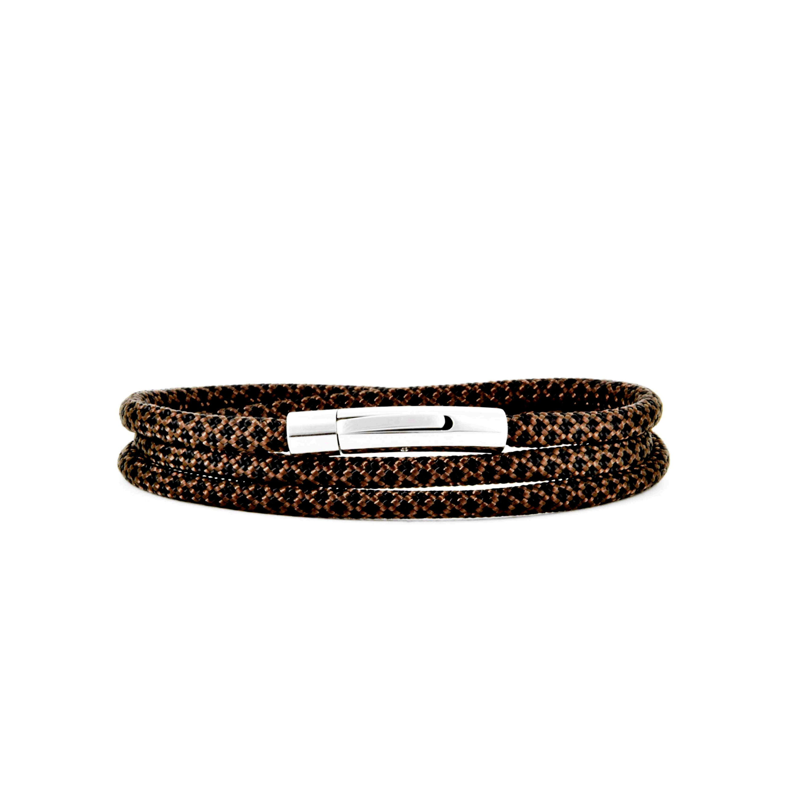 Segeltau haselnussbraun schwarz dreifachgewickelt hebeldruckverschluss premium-segeltauarmband-haselnussbraun-schwarz-4mm-durchmesser-handgefertigt. edelstahlklickverschluss-mit-gravur-seelenanker
