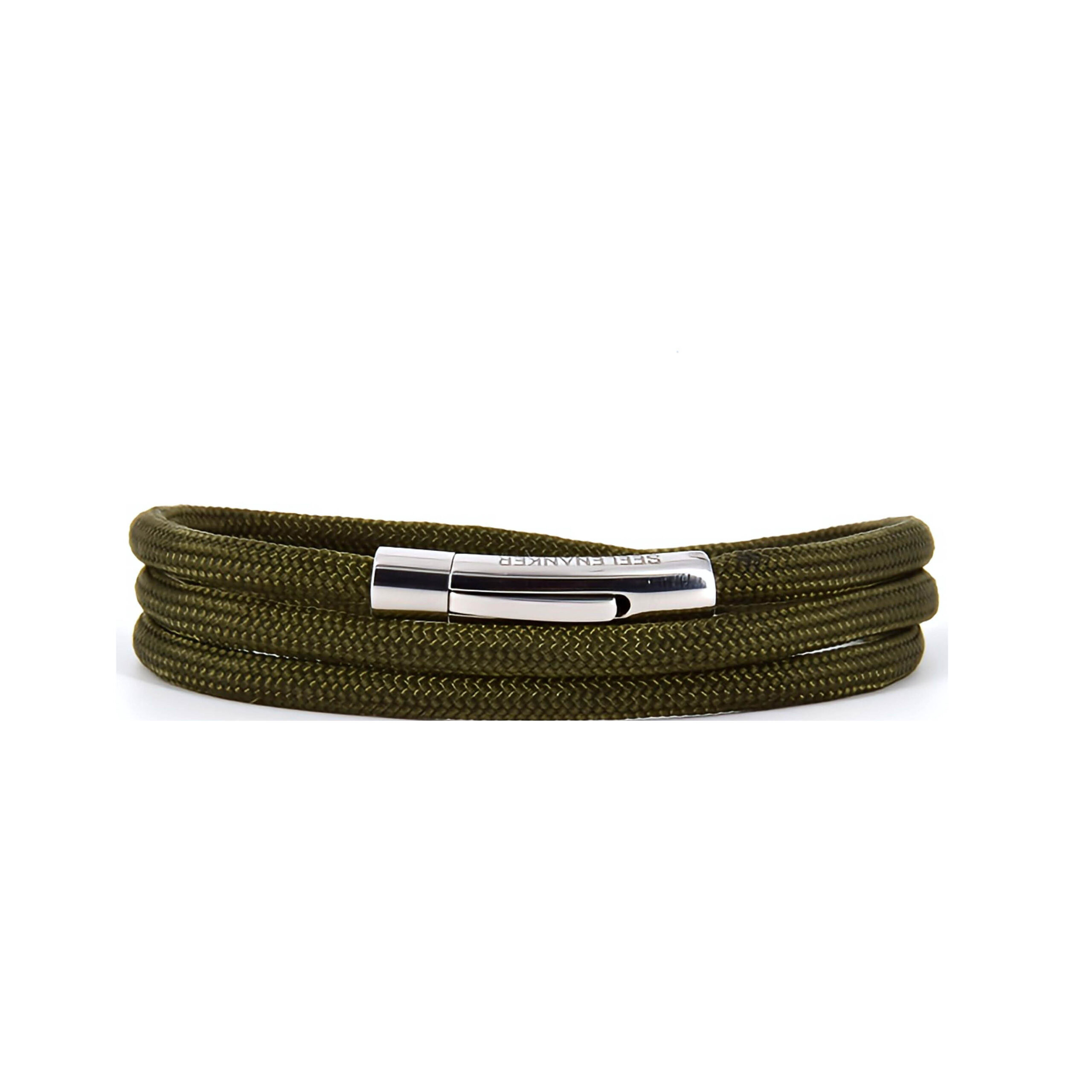 Segeltauarmband 4mm-dreifachgewickelt-hebeldruckverschluss-olive seelenanker-segeltauarmband-olive-4mm-durchmesser-handgefertigt. edelstahlklickverschluss-mit-gravur-seelenanker