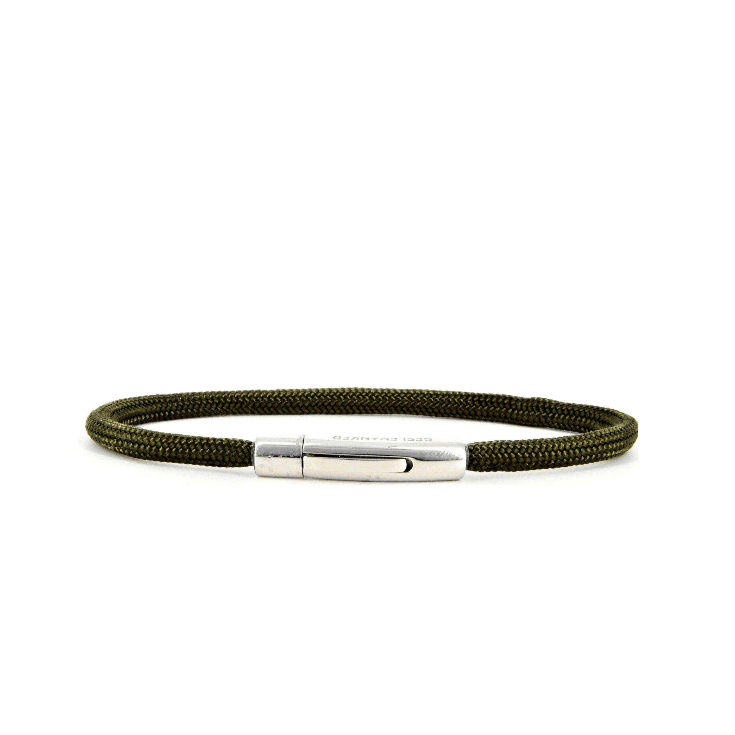 Segeltauarmband 4mm-einfachgewickelt-hebeldruckverschluss-olive premium-segeltauarmband-olive-4mm-durchmesser-handgefertigt. edelstahlklickverschluss-mit-gravur-seelenanker
