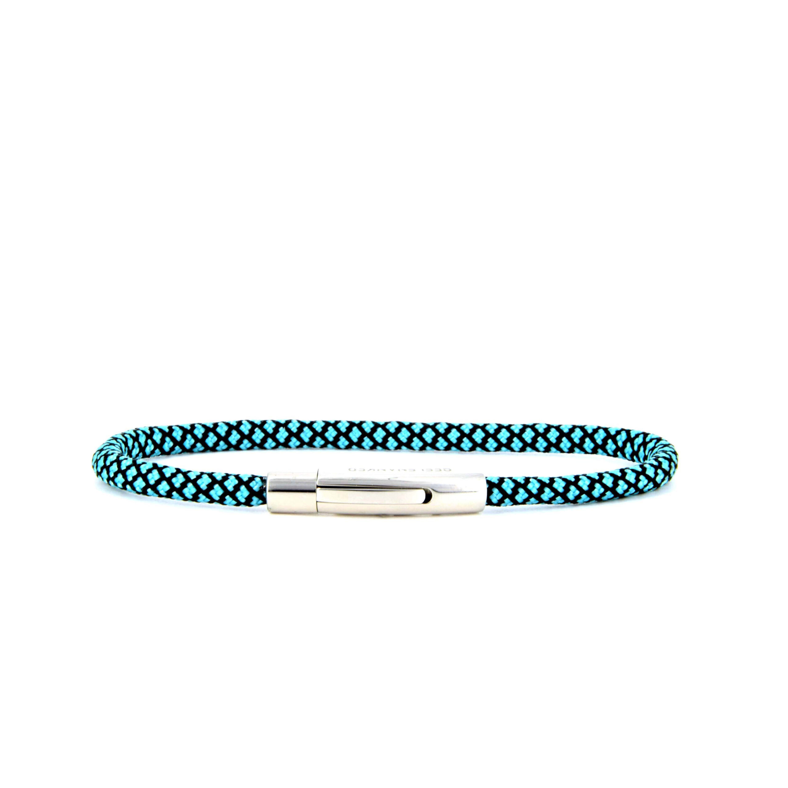 Segeltauarmband 4mm-einfachgewickelt-hebeldruckverschluss-tuerkis-schwarz premium-segeltauarmband-tuerkis-schwarz-4mm-durchmesser-handgefertigt. edelstahlklickverschluss-mit-gravur-seelenanker
