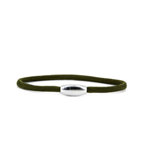 Segeltauarmband, Olive, 1-fach gewickelt, handgefertigt, mit Edelstahl Magnetverschluss