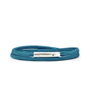 Segeltau Armband Türkis und Schwarz gestreift