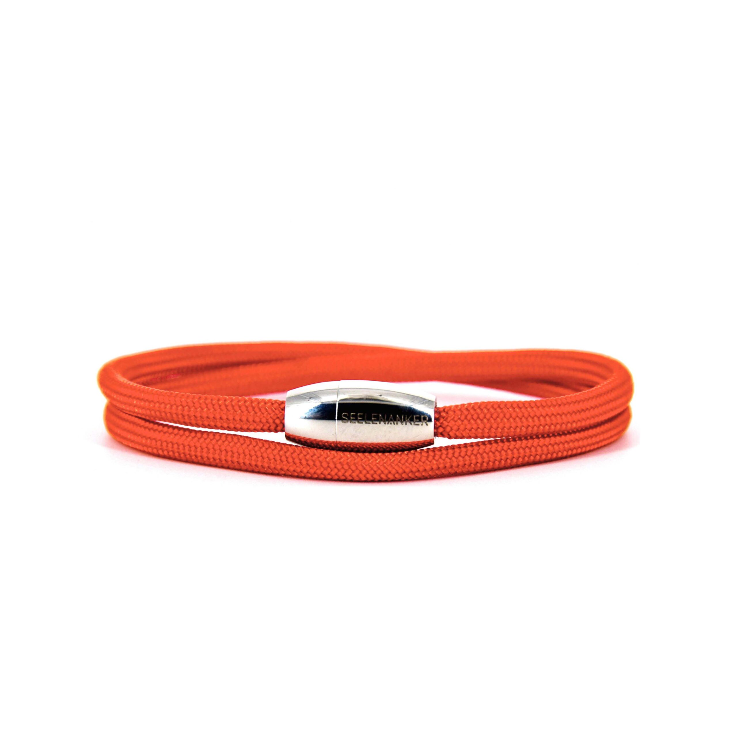 Segeltauarmband 4mm-zweifachgewickelt-magnetverschluss-orange seelenanker-segeltauarmband-orange-4mm-durchmesser-handgefertigt. edelstahlmagnetverschluss-mit-gravur-seelenanker