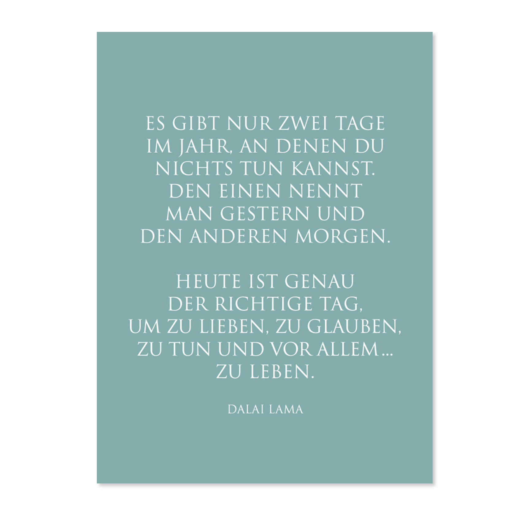 Wunderwort Postkarte Es gibt nur zwei Tage im Jahr Wunderwort Postkarte Heute ist genau der richtige Tag