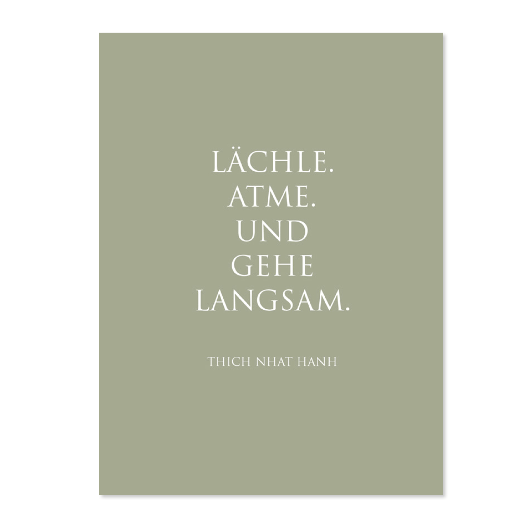 Wunderwort Postkarte Lächle atme gehe langsam Wunderwort Postkarte. Laechle. Atme. Und gehe langsam. Thich Nhat Hanh