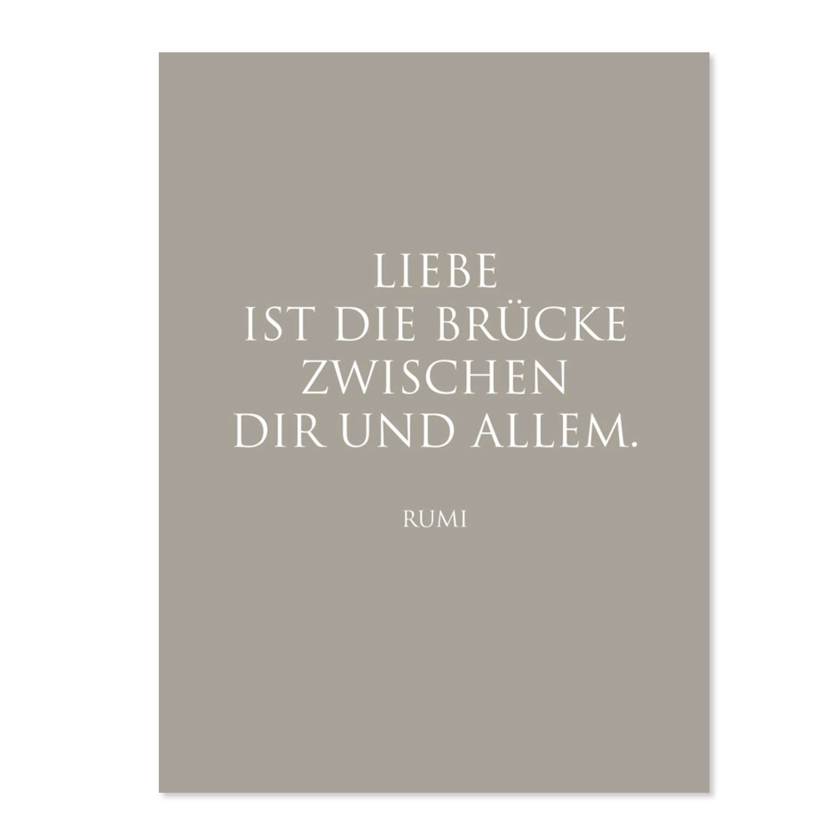 Wunderwort Postkarte Liebe ist die Brücke Wunderwort Postkarte. Liebe ist die Bruecke zwischen Dir und allem. Rumi