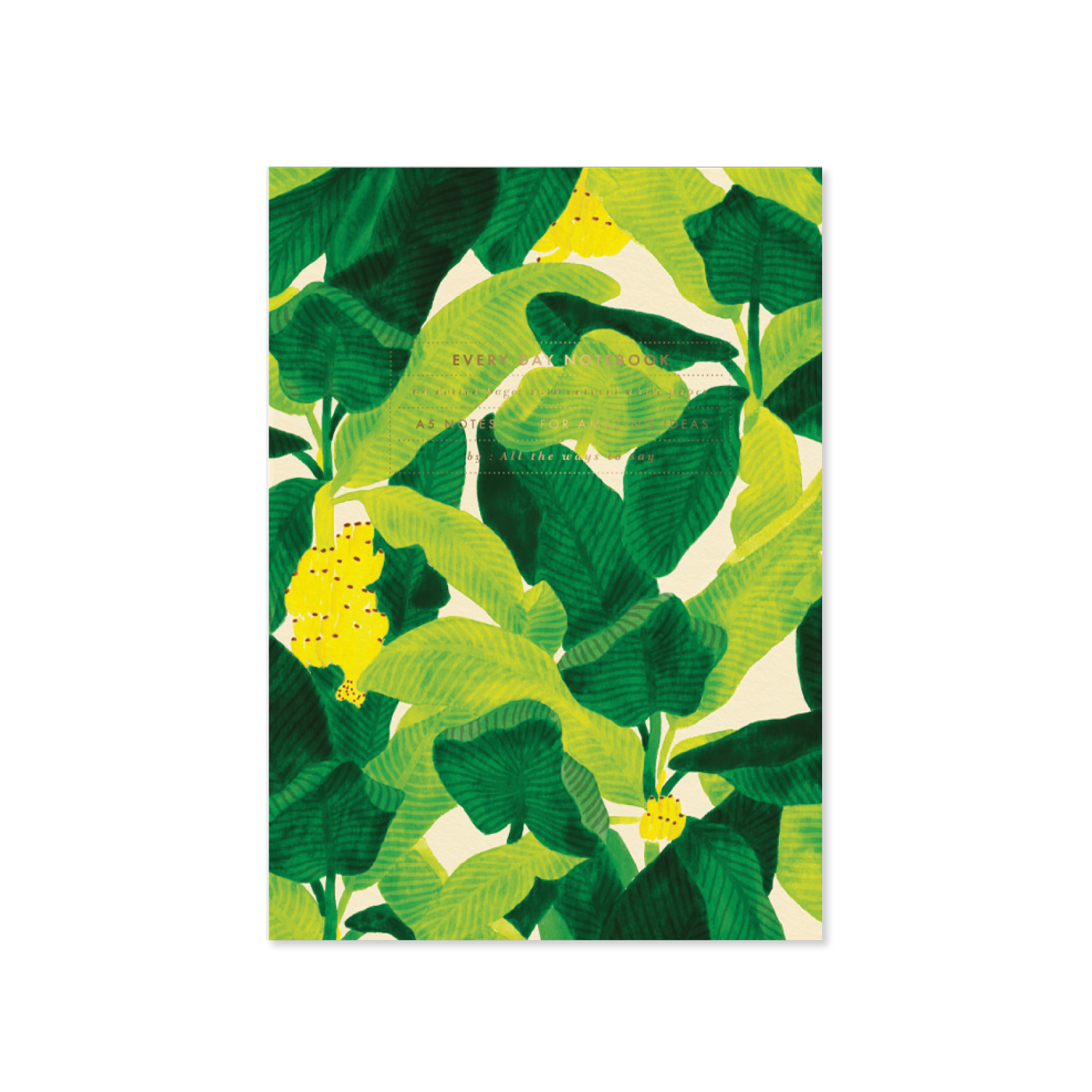 Banana Leafs Notizbuch A5 mit illustrierten Bananenblättern