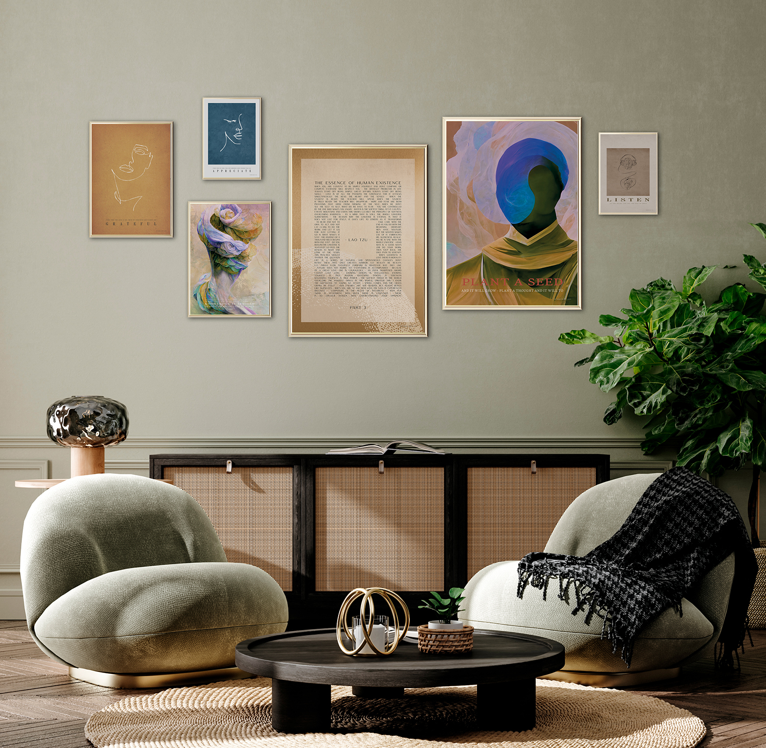 Home,Interior,Background,,Cozy,Room,With,Natural,Wooden,Furniture,,Scandi-boho Wohnhintergrund, gemütliches Zimmer mit Naturholzmöbeln, Scandi-Boho-Stil, 3D-Rendering