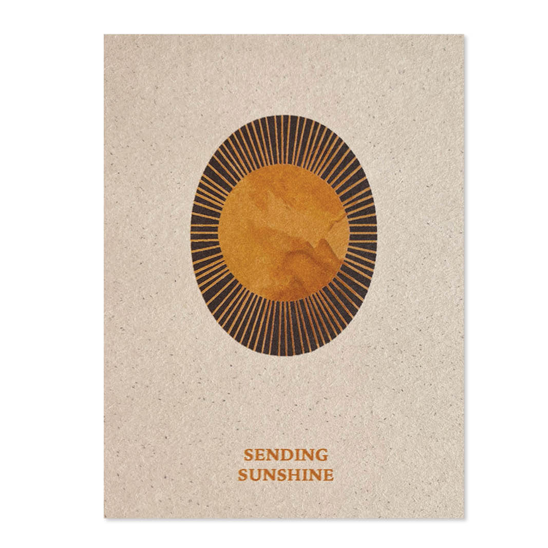 postkarte-sending-sunshine Postkarte aus Naturpapier mit Illustration Sonne