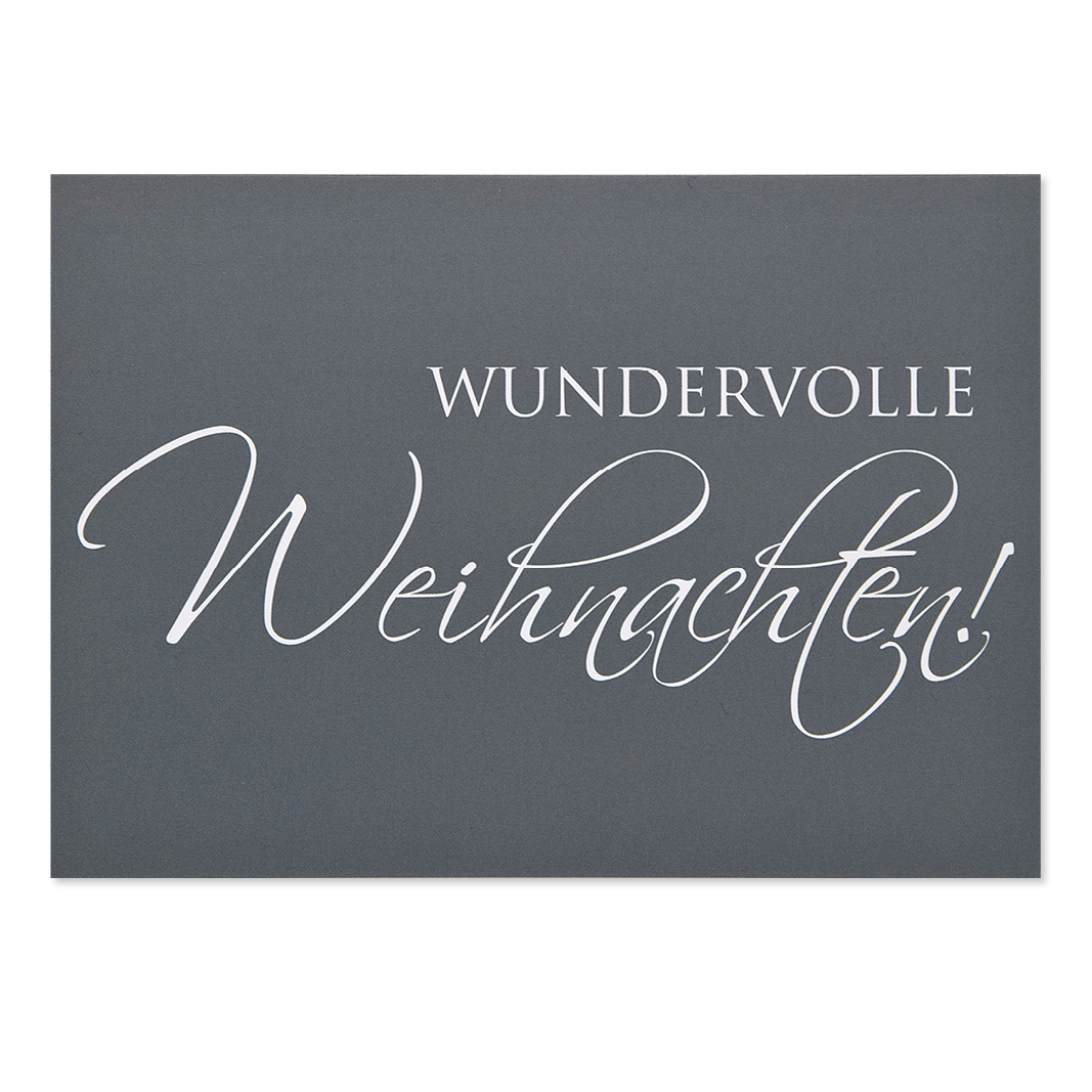 weihnachtskarte-wunderwort-wundervolle-weihnacht Einfarbige grüne Weihnachtskarte mit weissem Text Wundervolle Weihnachten